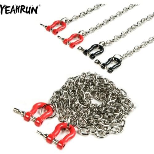 YEAHRUN RC Car Tow Hook Chain Metal Buckle Towing U Shackles Chain Hook for 1/10 RC Rock Crawler Car Parts