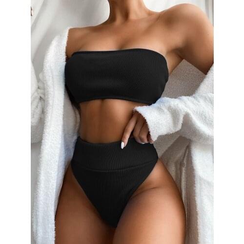Bandage Swimwear Girls High Waist Swimsuit Bikinis Set Padded Bathing Suit for Women Monokini Badpak Dame Bandbores Mujer