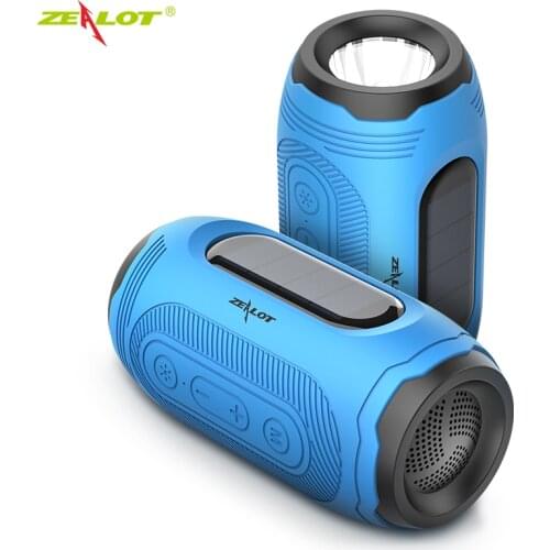 ZEALOT A4 Mini Wireless Bluetooth 5.0 Speaker Solar charging Outdoor Bass Speaker 8H Play-time Clear Stereo Sound