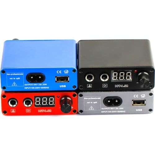Square Mini Tattoo Power Supply Professional Digital LCD Display Dual Tattoo Power For Rotary Tattoo Machine Gun Tool Accessory