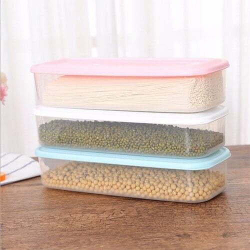 Large Noodles Food Storage Kitchen Container Rectangular Pasta Box Kitchen Food Storage Boxes Seal Jar Fresh-keeping Case JJ20
