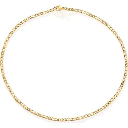 3mm Figaro Chains Necklaces for Women Stainless Steel Simple Stacking Minimalist Jewelry