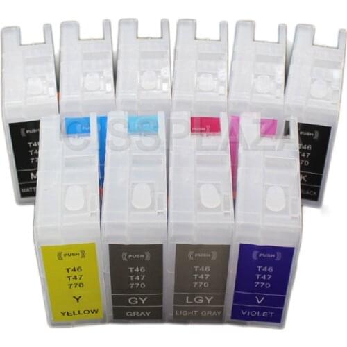 CISSPLAZA 2sets 10colors T47A1-T47A9 Empty Refill Ink Cartridge Compatible For Epson Surecolor SC P700 P900 P908 Inkjet Printer