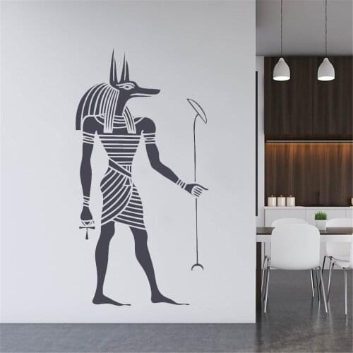 Ancient Egypt Style Egyptian Anubis Wall Sticker Wallpaper For Home Living Room Decoration Anubis Wall Art Decals Vinyl ov611