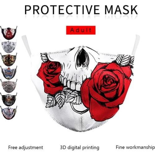 New Skull Printing Breathable Mouth Face-Mask Men Women Cospaly Street Sports Antifog Dustproof Protection Halloween Mouth Masks