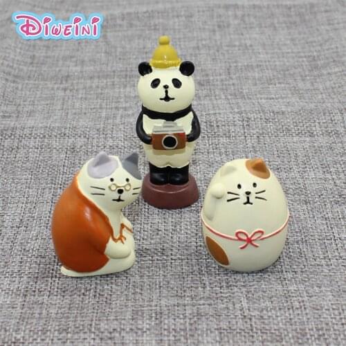 NEW Decole Series Camera Panda Grandma Cat Fat Cat Model Miniature Figurine home Garden action Figures Decoration Girl toy gift