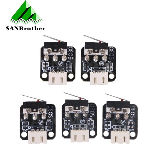 3D Printer Accessories X/Y/Z Axis End Stop Limit Switch 3Pin N/O N/C Control Easy to Use Micro Switch for CR-10 Series Ende 5PCS