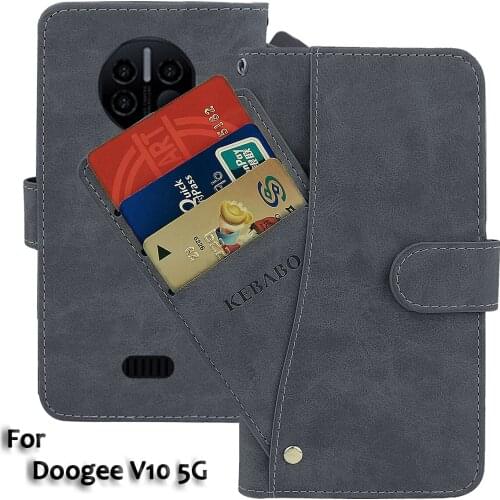 Leather Wallet Doogee V10 5G Case 6.39" Flip Fashion Luxury Front Card Doogee V10 5G Cases Cover Magnetic Phone Bags