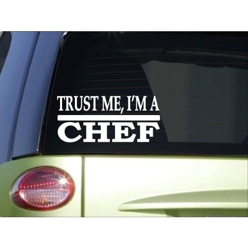 Trust me Chef 8 inch Sticker decal baking cook recipe book dinner plate window Sticker