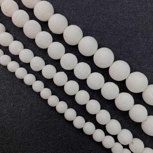 Natural Sponge White Coral Hand Carved Round Beads DIY Fashion Necklace Charm Bracelet Earrings Bulk Wholesale Size 6-20mm