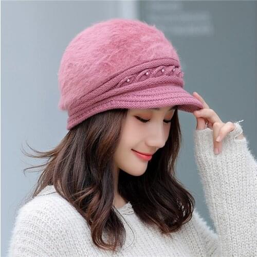 New Women Knitting Hat Solid Quality Knitted Hat Windproof Knitted Hat Ladies Fashion Patchwork Winter Warm Beanies For Female