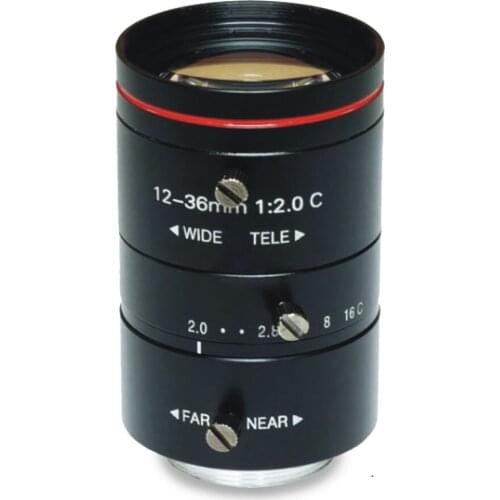 HD C-mount industrial camera lens zoom fixed focus 1/2 inch visual C-mount lens 1/1.8 12-36mm