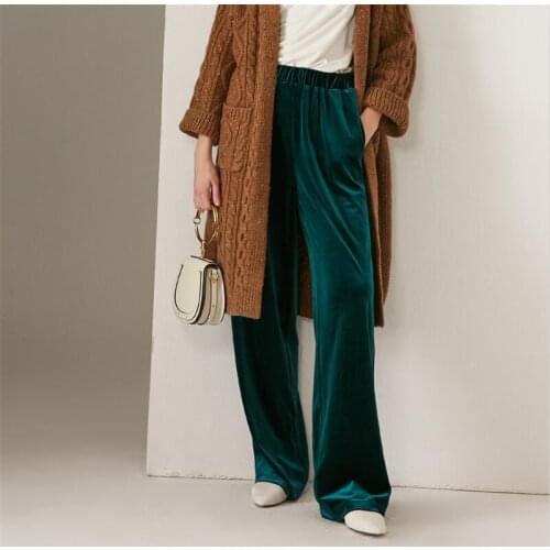 2020 Autumn gold Velvet elastic waist casual pants corduroy pants trousers straight trousers stretch Slim big size m-6xl 7xl