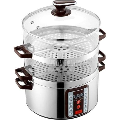 32cm Diameter Smart Electric Steamer 6 Gear Adjustable 3 Layer Multi Cooker Transparent Type Household Electric Steaming Pot