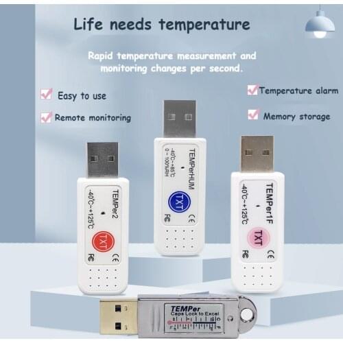 PC TEMPER2 Sensor USB Thermometer Hygrometer Temperature Data Logger Recorder Tester Remote monitoring alarm for Drug logistics