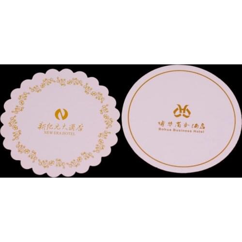Free shipping Hotel supplies bar teahouse clubhouse hotel rooms disposable absorbent coasters cardboard coasters custom LOGO