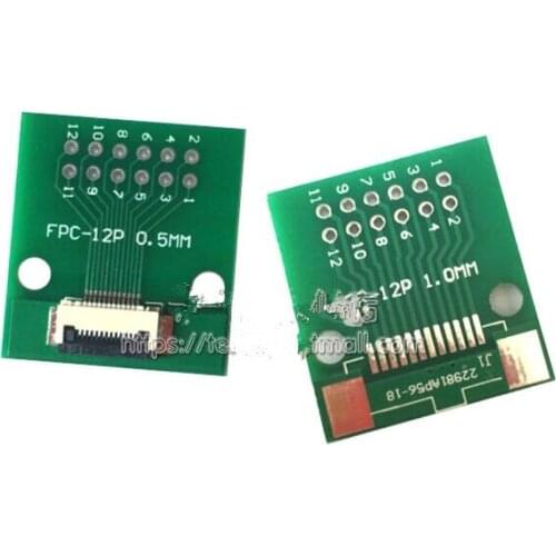 0.50mm Connector one-side weldin FFC/FPC 12P Connector Adapter Plate Flat Cable Socket Adaptor Connector for PCB Board TFT LCD