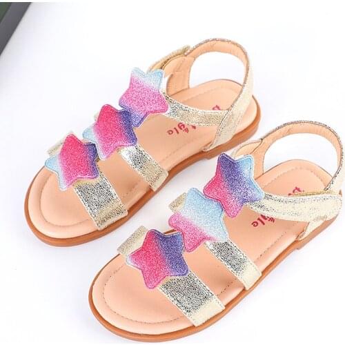 Baby Girls Gold Summer Sandals for Wedding Flower Girls Shoes Children Birthday Party Flats Flower Girls Shoes School Pink White