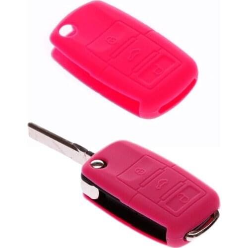 Colorful Silicone Protective Key Remote Key Case Wallet Shell 3 Butttons For Skoda Fabia Octavia Rapid spaceback Superb Yeti