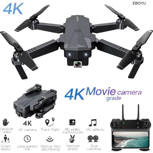 EBOYU SG107 Foldable RC Drone 4K HD Camera WiFi FPV Drone Follow Me Optical Flow Positioning Altitude Hold RC Quadcopter RTF