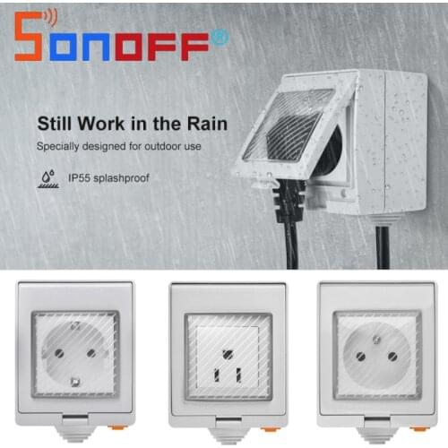SONOFF S55 Waterproof Wifi Smart Power Socket US/UK/DE/FR/AU/ZA Plug Timer Outdoor APP/Vocie Remote Control Work With IFTTT