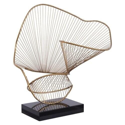 Modern minimalist metal stainless steel creative decoration ornaments hotel lobby aisle porch sculpture crafts