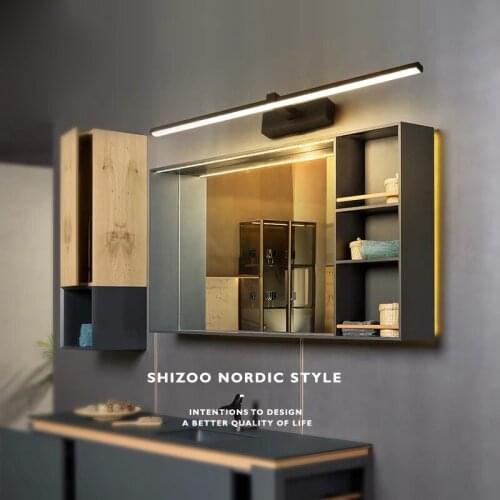 Modern Led Mirror Light For Bathroom Indoor Dressing table Lighting Simplicity White Black Lustre Wall lamp Kitchen Fixture Deco