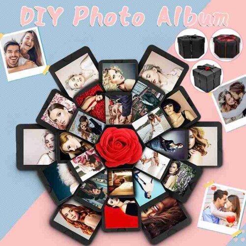 Valentijnsdag DIY Sticker Album Hexagonal Multilayer Explosion Box Valentijnsdag Huwelijkscadeau