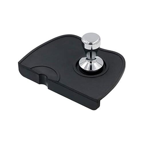 Barweell Tampering Corner Mat Black Big Pad For Baristas Made of Food Grade Silicone Rubber