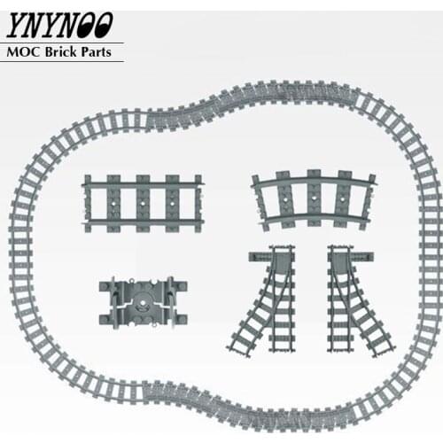 50-100Pcs/Lot City Trains RC Train Track Rail Straight Rails Building Blocks Set Bricks DIY Model Kids Classic Toys for Children