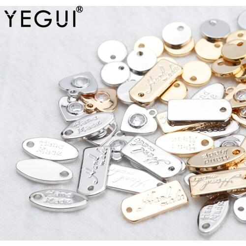 YEGUI M803,jewelry accessories,18k gold plated,0.3 microns,diy zircon pendants,diy earring necklace,rhodium plated,20pcs/lot