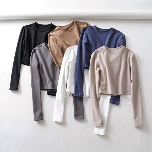 Vintage summer tops for women 2019 Sexy long sleeve crop top black white t shirt women cotton tshirt streetwear tee shirt femme