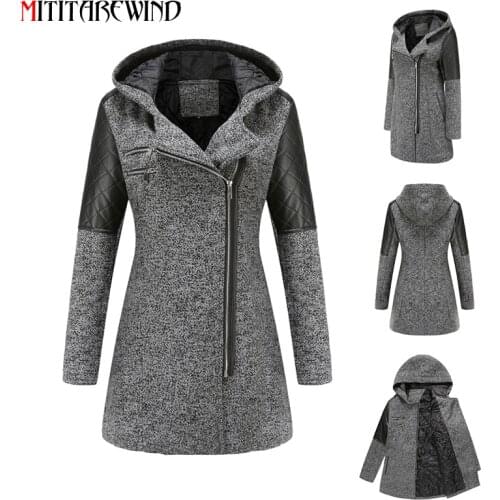 Large Size S-5XL Autumn Winter Jacket Women Casual Hooded Collar Padded Coat Women Thick Warm Patchwork Overcoat Casaco Feminino