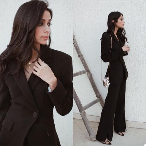 Fashion Elegant Women Pants Blazer Notched Lapel Custom Made High Quality Suits Office Lady Business Party Prom Jacket 2 Pieces