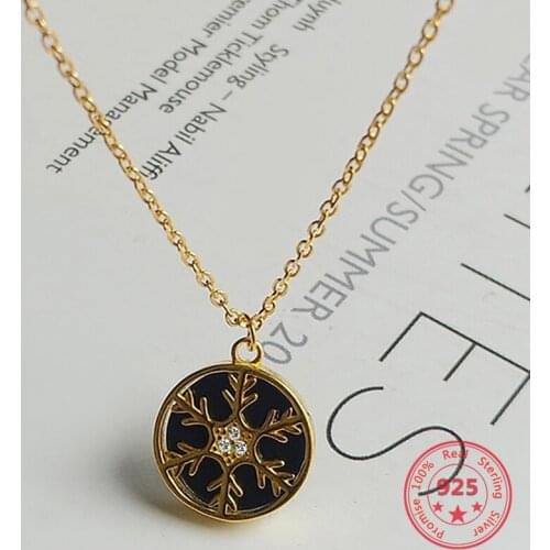 925 Sterling Silver New Designer Snowflake Pendant Necklace Women Fashion Fine Jewelry