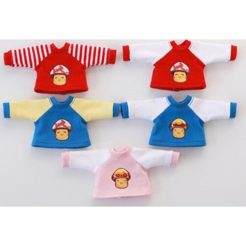 1PCS Cute Mushroom Long sleeved T-shirt for 1/6 Blyth, Pullip Doll Clothes