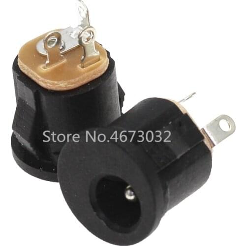 10pcs DC-022K 5.5*2.1mm DC power socket Round hole plug 5.5x2.1 DC connector Panel installation DC-022 With card slot