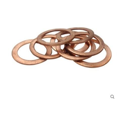 10pcs 22mm x 18mm x 1mm Copper Crush Washers Seal Flat Ring Fastener Replacement