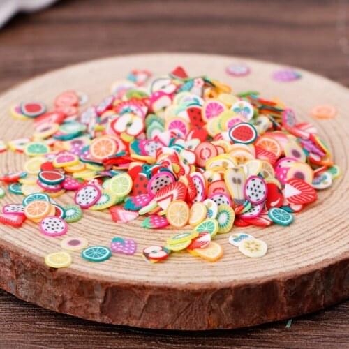 1000PCS/Bag 3D Fruit Fur Shape Polymer Clay DIY Nail Art Tip Sticker Decoration R3MF