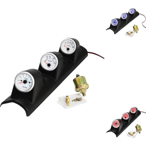12V Universal 3 in 1 52MM Car Auto Tachometer RPM+ Water Temp Gauge +Oil Press Pressure Gauge