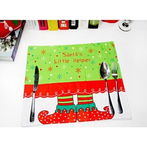 20pcs/lot 43*33cm Tableware Christmas Table Placemat Pad Dining Table Mat Plate Bowl Home Decor Xmas Gifts