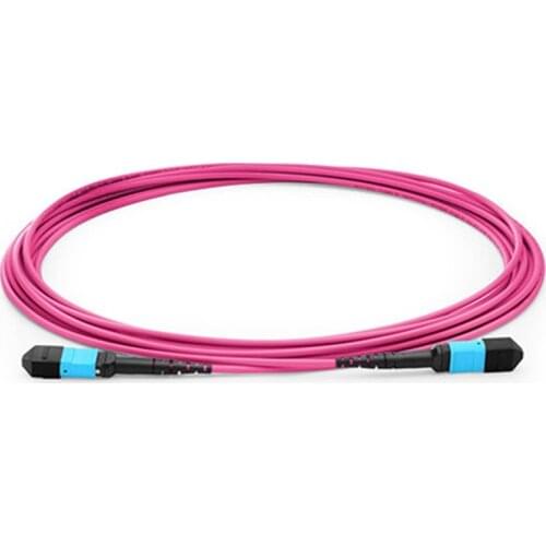 24core MPO-MPO female Type B fiber optic patchcords 40G round cable OM4 red color 2M 3M 5M(pls contact us for other length)