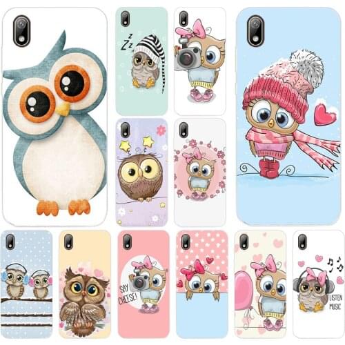 29 Cute Owl Hearts Lover Christmas Silicone TPU Protective Cover Phone Case On Case For Huawei Y5 Y6 Y7 Prime 2019 Case Soft