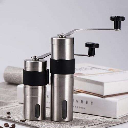 30G/40G Manual Ceramic Coffee Grinder Stainless Steel Adjustable Coffee Bean Mill With Rubber Loop Ring Easy Clean KitchenTools