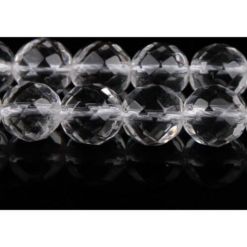 4-14mm Round faceted White Rock Quartz Beads Natural Clear Crystal Beads For Jewelry Making beads 15'' DIY Beads Trinket
