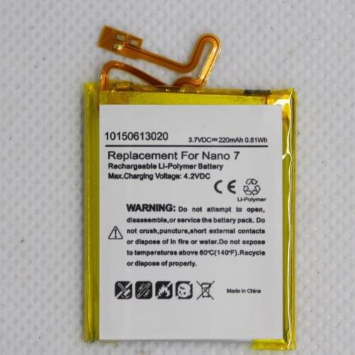 5pcs/lot Battery For iPod Nnao7 Battery Replacement 220mAh For iPod Nano 7 7th 7 Gen Internal Li-ion Polymer Battery
