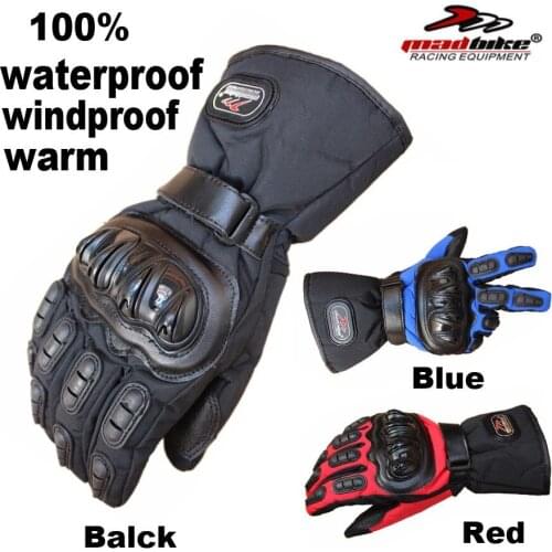 Free shipping 1pair Moto Windproof Waterproof Winter warm Motorbike Motocross Racing Motorcycle Gloves