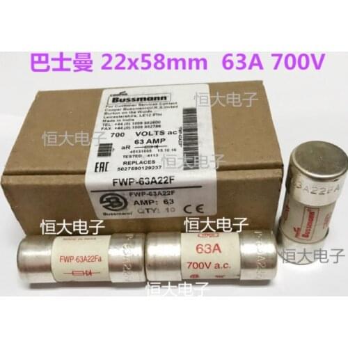Free shipping 5PCS/LOT Bussmann fuse FWP-63A22Fa FWP-80A22Fa FWP-100A22Fa 22*58 700V 63A 80A 100A