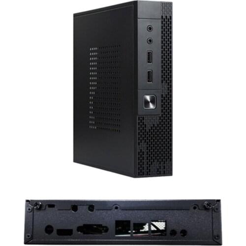 28EA ITX Computer Case QX02 Mini Desktop Case Industrial Control Home Theater PC Gaming Case Front USB Audio Interface DIY