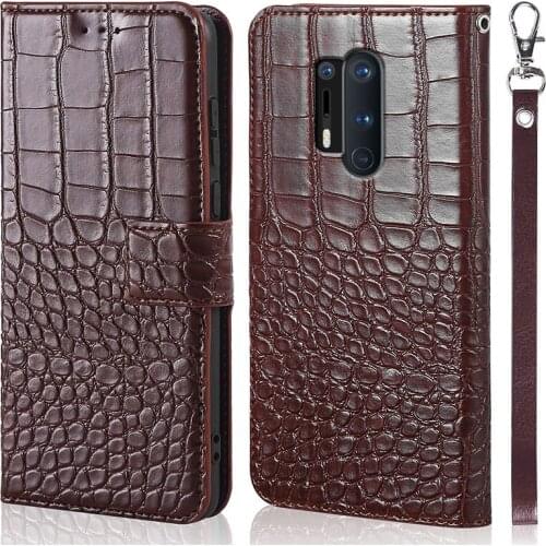 Crocodile grain Retro Flip Book Leather Cover for Oneplus 8 Pro case Magnetic flip wallet case for Oneplus 8 Pro Phone cover